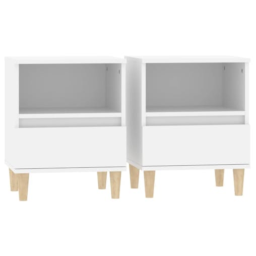NNEVL Bedside Cabinets 2 pcs White 40x35x50 cm