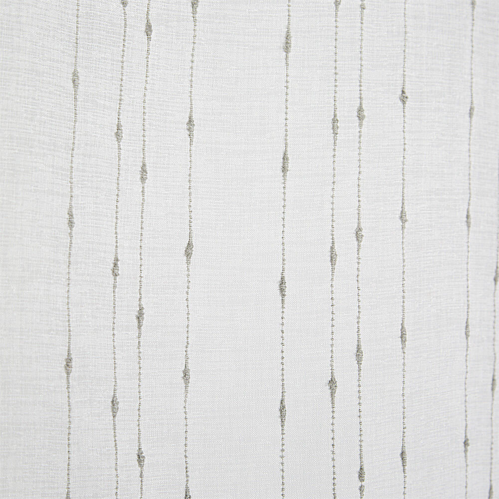 Vitrage droit passe tringle x2 blanc broderie fil gris 60x160cm