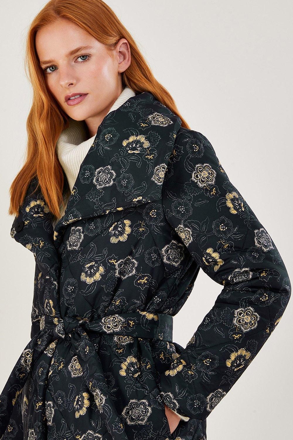 Monsoon Piper' Printed Padded Shawl Coat