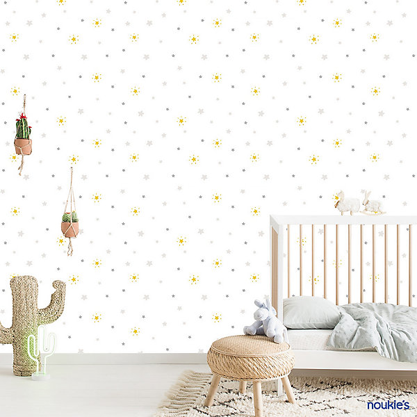 Papier peint Babyland intissé étoiles argent et or Lutèce