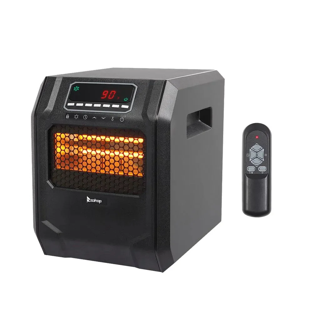 Portable Space Heater, 750W/1500W Small Infrared Heater w/ Remote, LED Display, 3 WorModes, Safe Electric Heater for Home Office Bedroom with Overheat Protection, 11.58��� x 9.72��� x 12���, Q6153