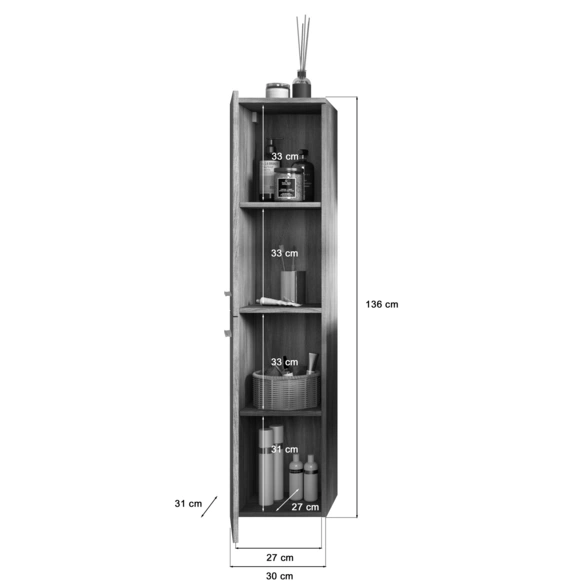 Hängeschrank »York«, BxHxT: 30 x 136 x 31 cm