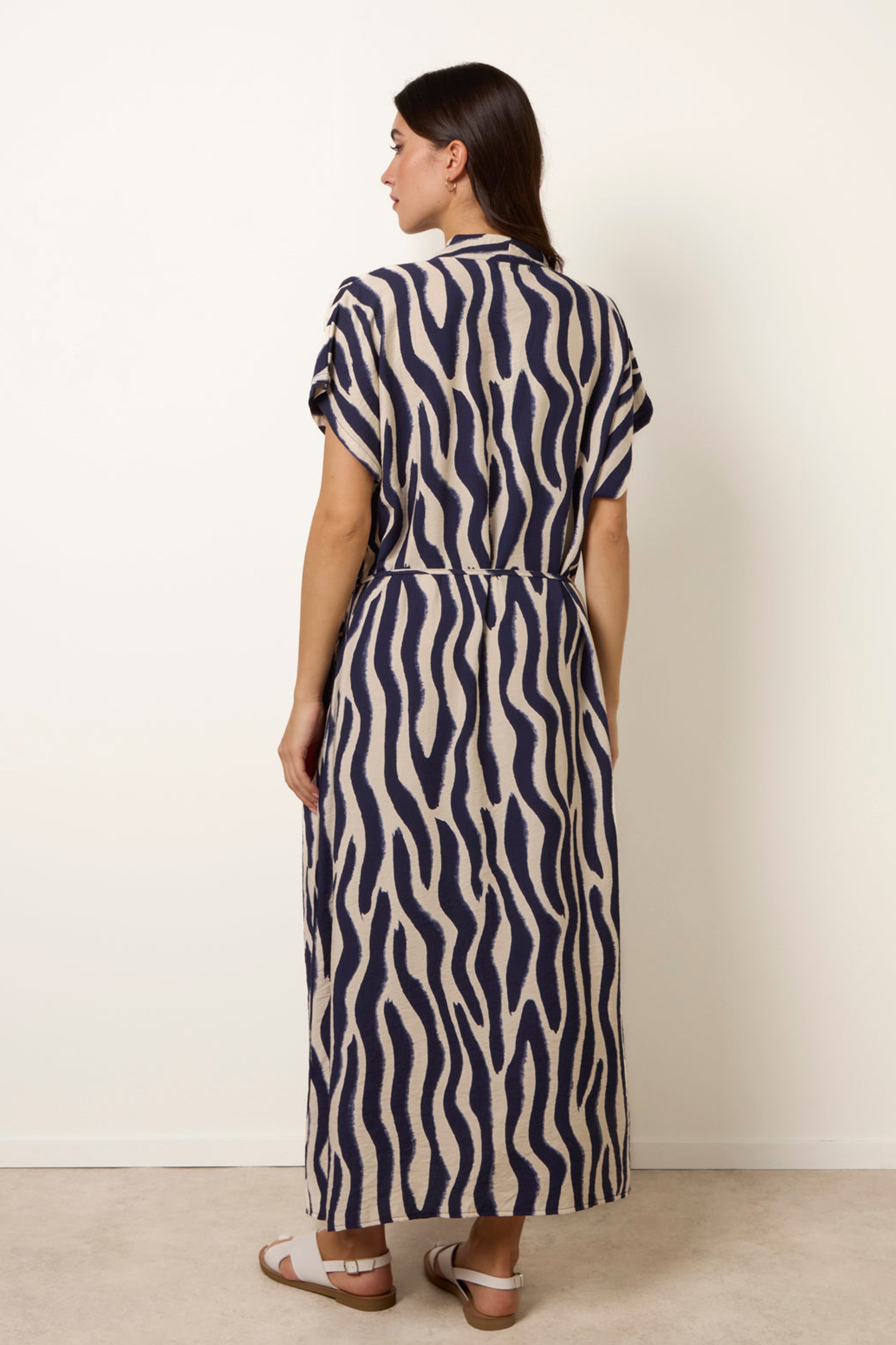 Blue Vanilla Navy Zebra Print Dress