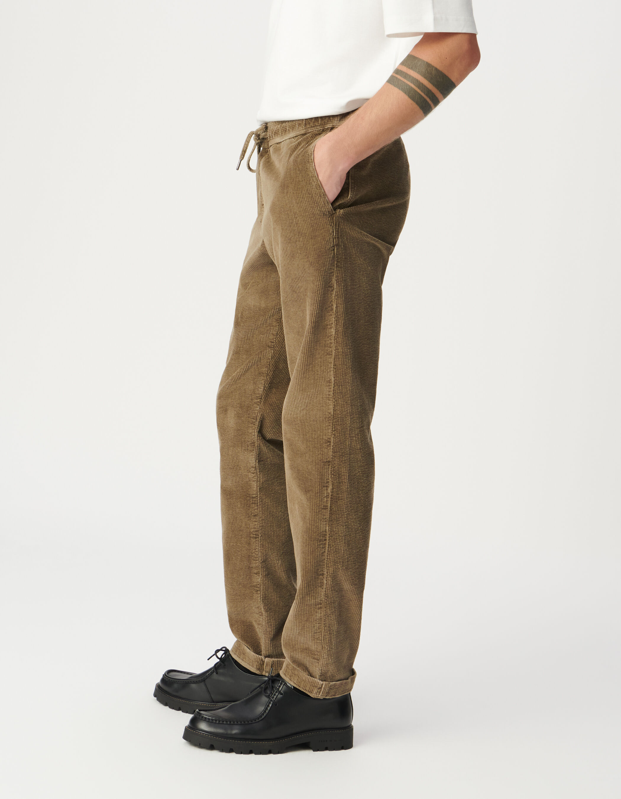 Jogpant gris velours côtelé Homme