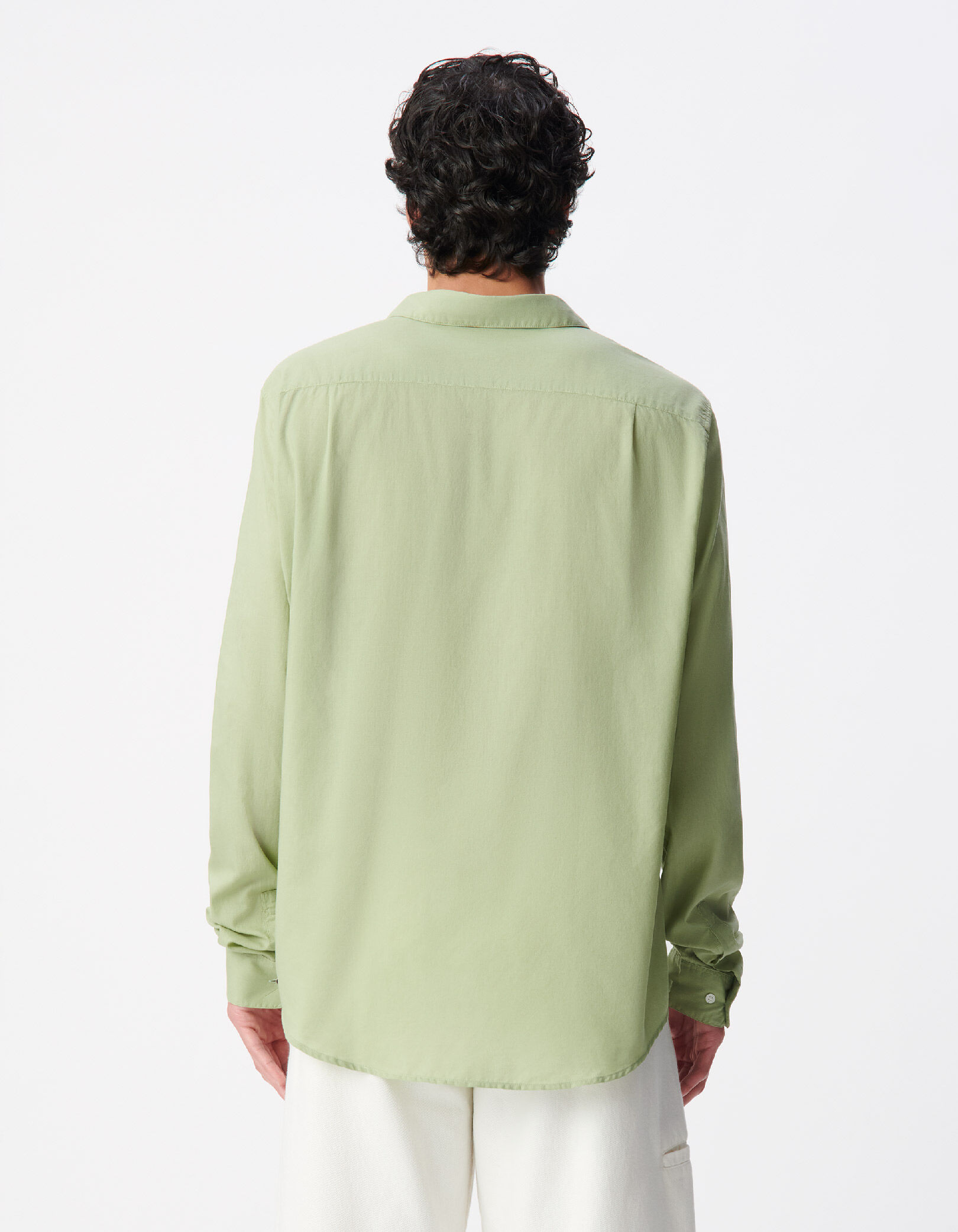 Chemise regular verte voile de coton bio Homme