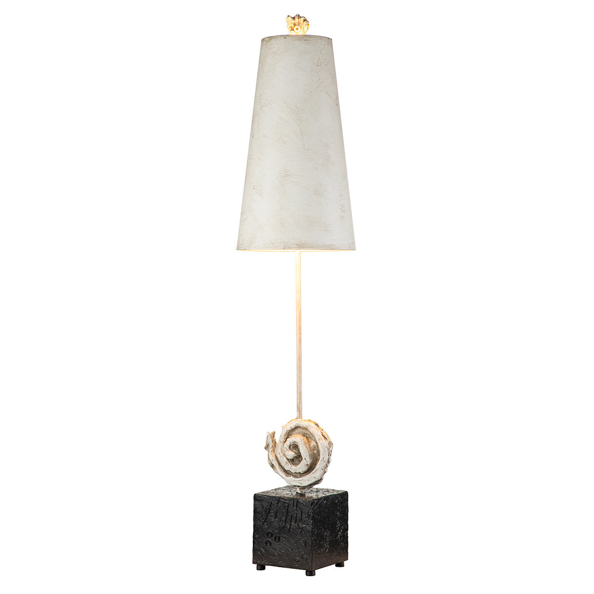 Lampa stołowabiało-czarna Swirl 1xE27x60W wys:99,1cm Flambeau
