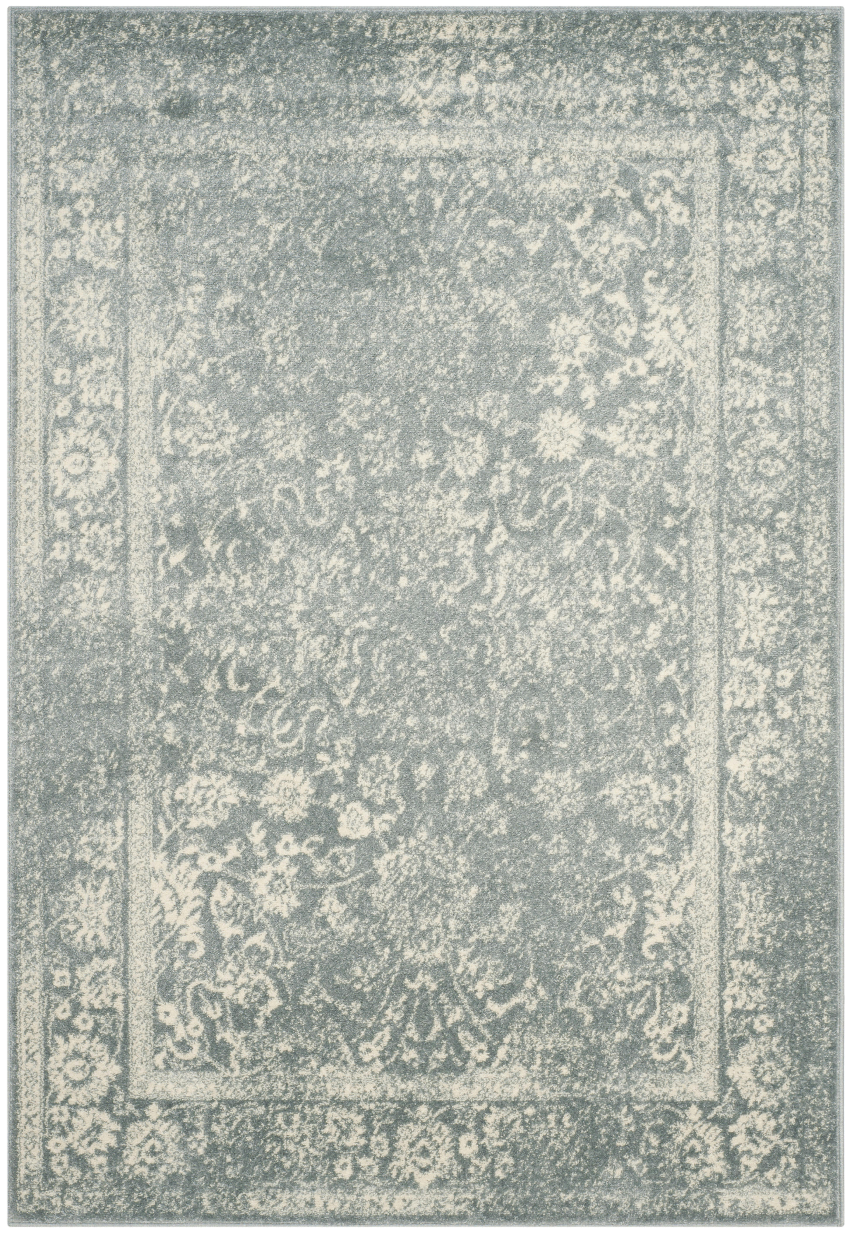 ADIRONDACK - Tapis de salon interieur en gris ardoise & ivoire, 183 x 274 cm