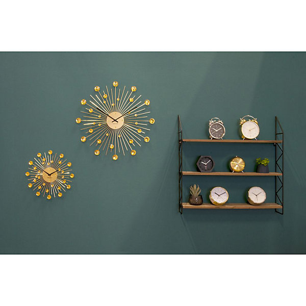 Horloge ronde en métal Sunburst 50 cm
