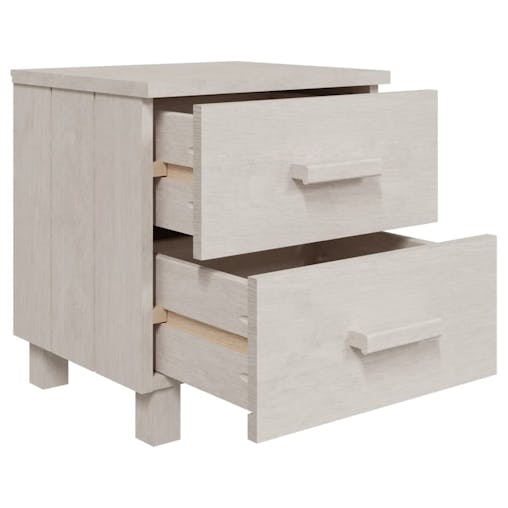 NNEVL Bedside Cabinets 2 pcs White 40x35x44.5 cm Solid Wood Pine