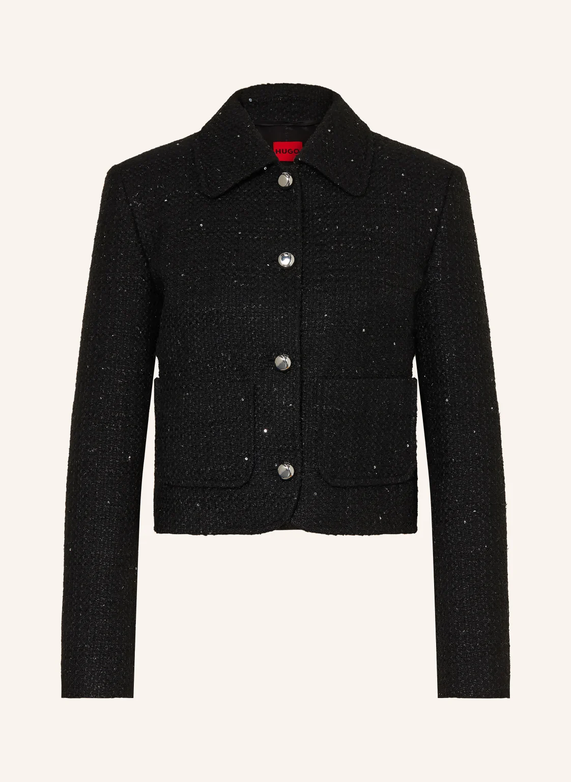 HUGO Kastenjacke AGESINA aus Tweed mit Glitzergarn