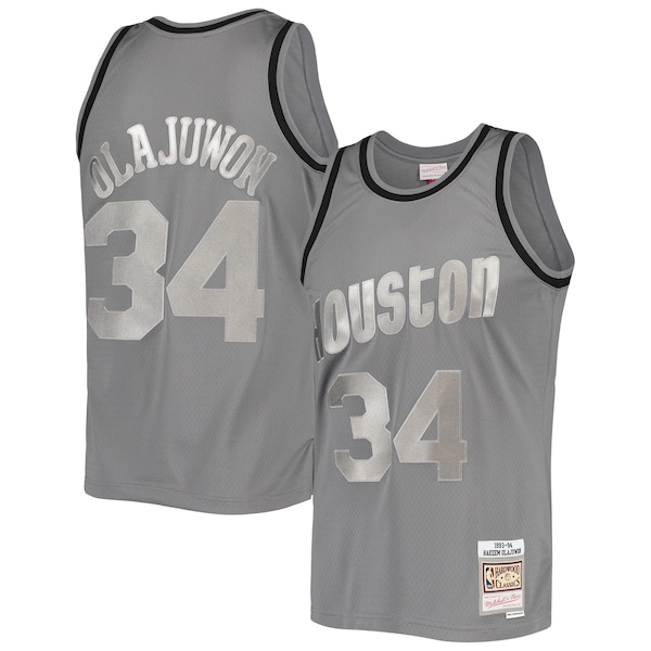 Hakeem Olajuwon Houston Rockets Hardwood Classics Retired Player 1993/94 Metal Works Swingman Jersey - Charcoal