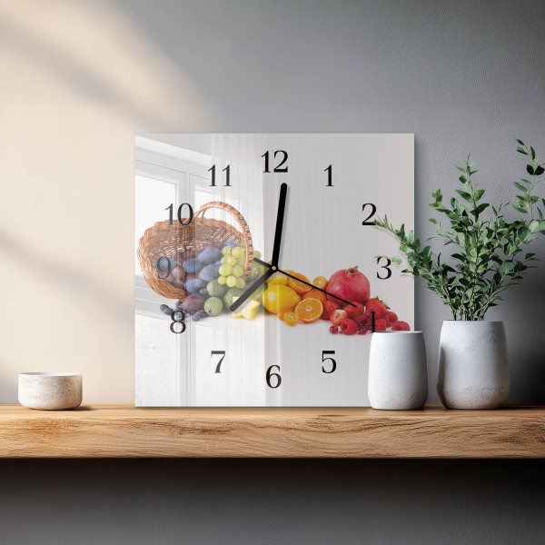 Zegar foto 30x30 Owoc design na ścianę