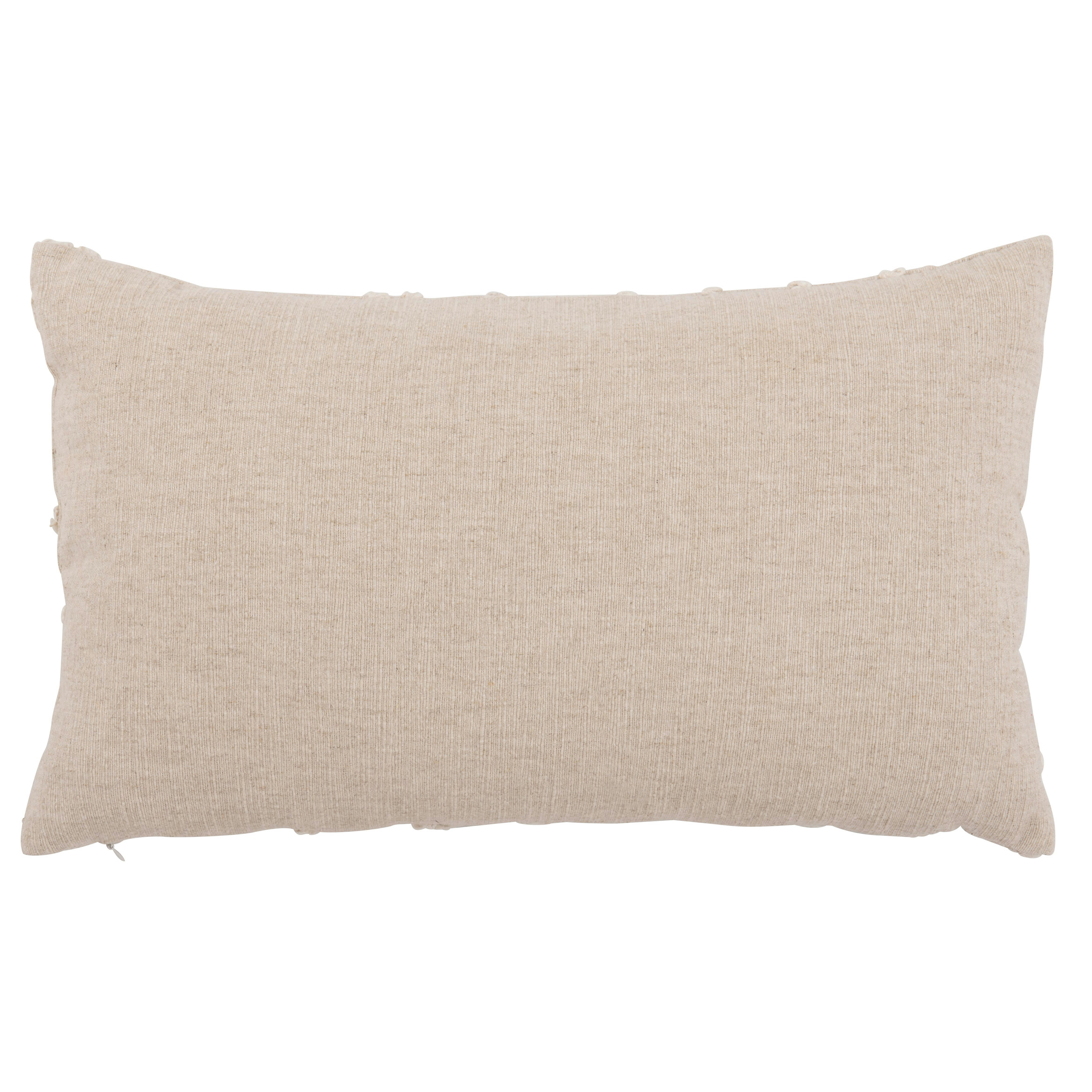 SEKER - Housse de coussin motif brodé crème 50x30