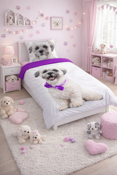 Pościel Best Friends Pies Shih-Tzu Maltańczyk 140x200 Faro