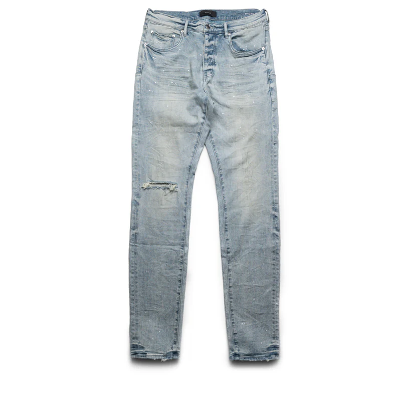 Purple Brand Low Rise Skinny Leg Worn Reflective Jean - Light Indigo