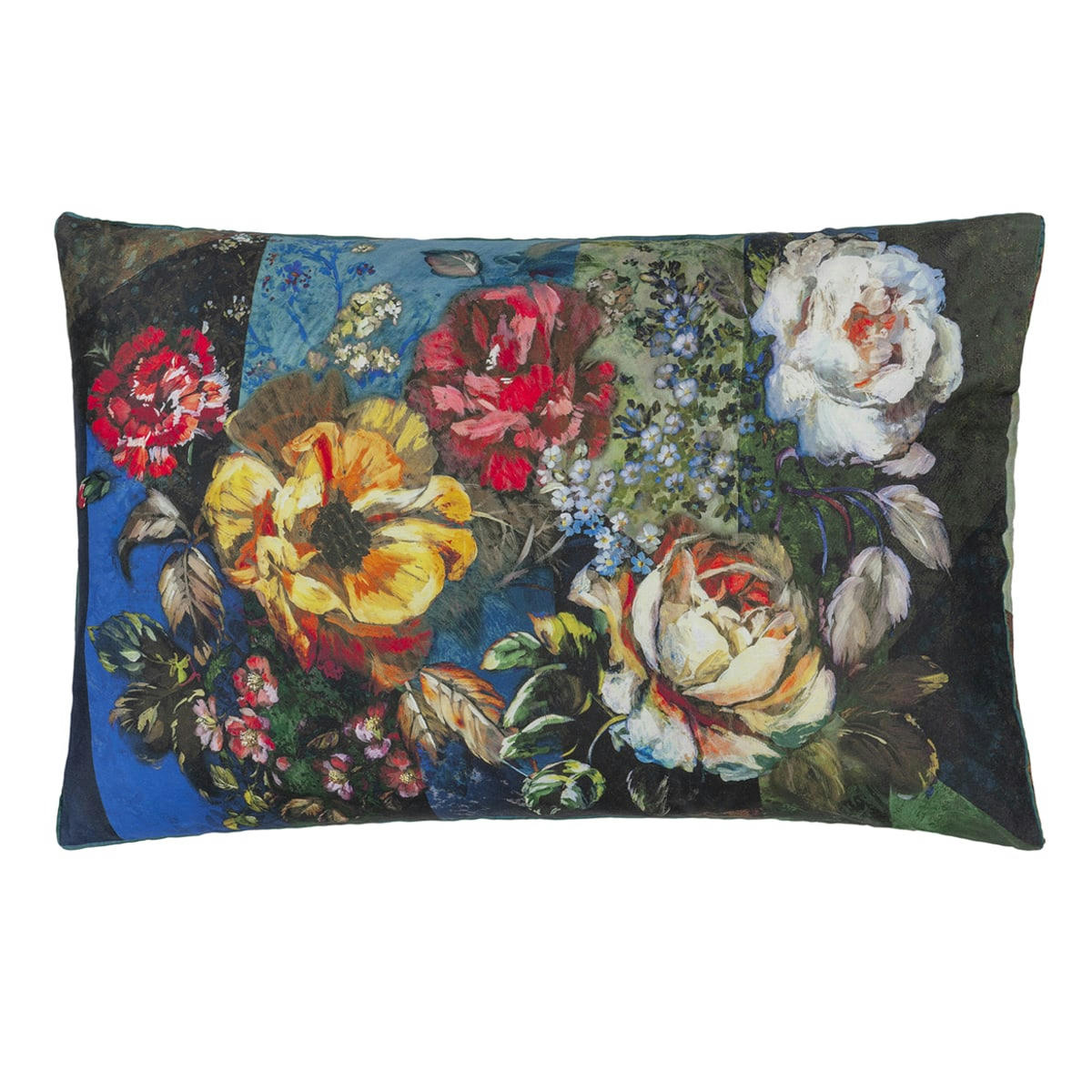 MINAKARI COBALT - Taie d'oreiller en satin de coton bleu 50x75