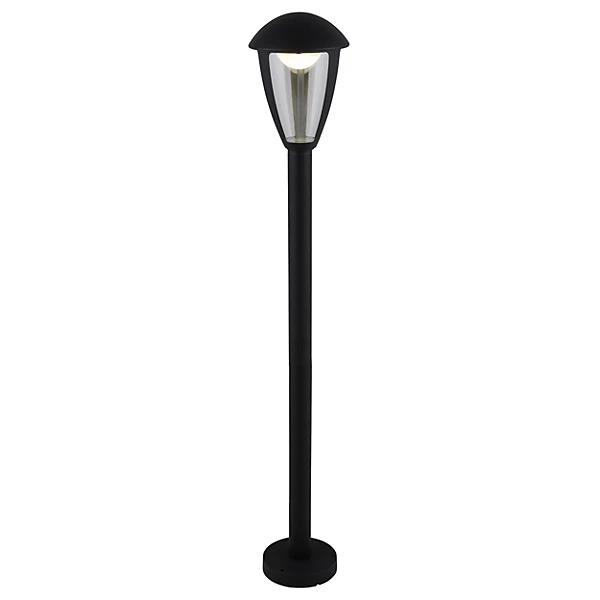 Borne d'éclairage extérieur LED 'Clint' , en métal et plastique noir, avec LED intégrée, luminaires d'allée