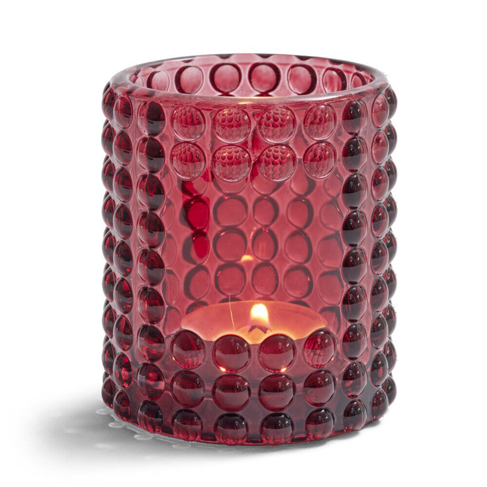 Bougeoir bubble rose foncé Ø7,8cm