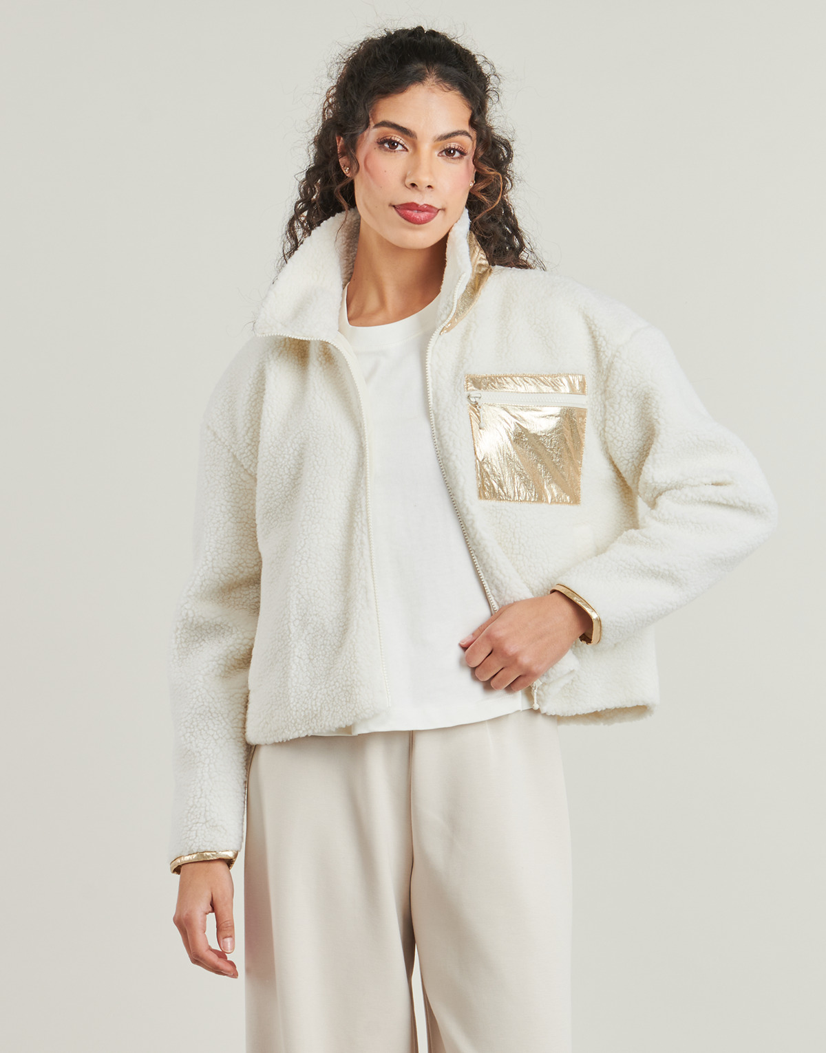 Only - ONLTRACY SHORT SHERPA - Beige