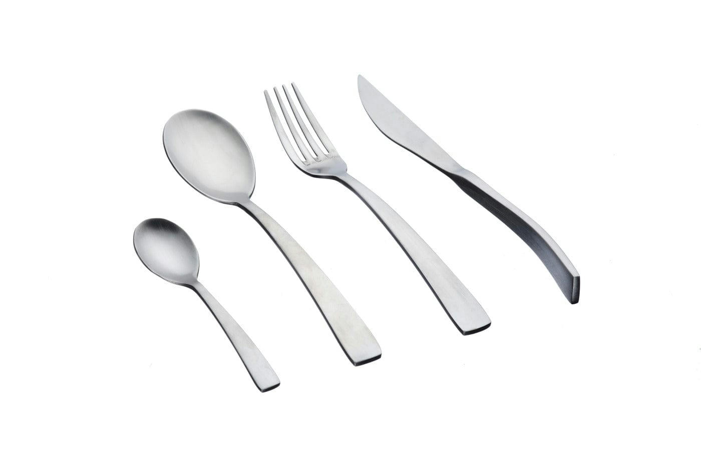 NUDE - Lot de 24 couverts de table en inox argent