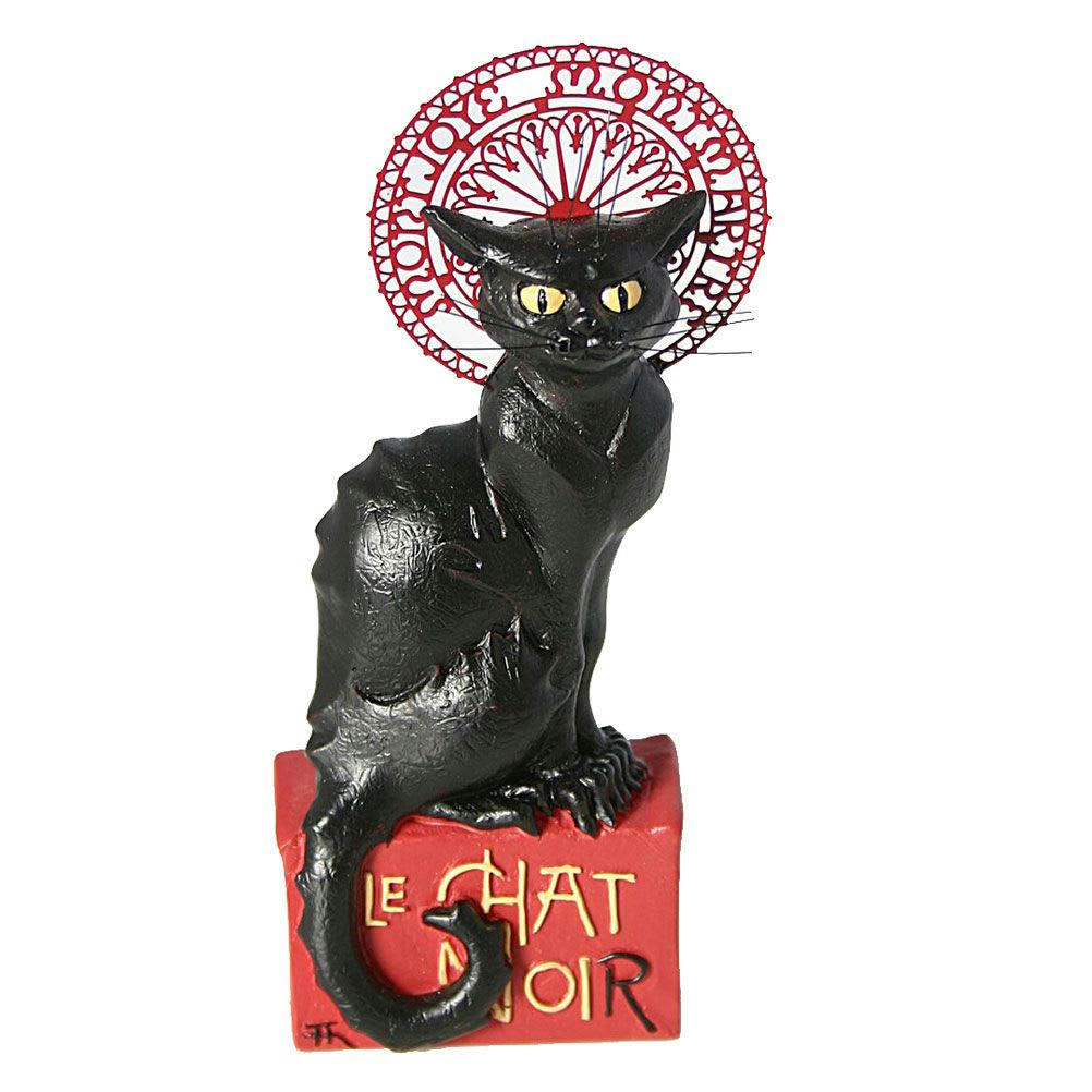 - Petite statuette en résine le chat noir H10,5cm