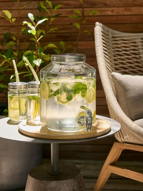 Beholder med tappehane VANN 4,25 l glas klar