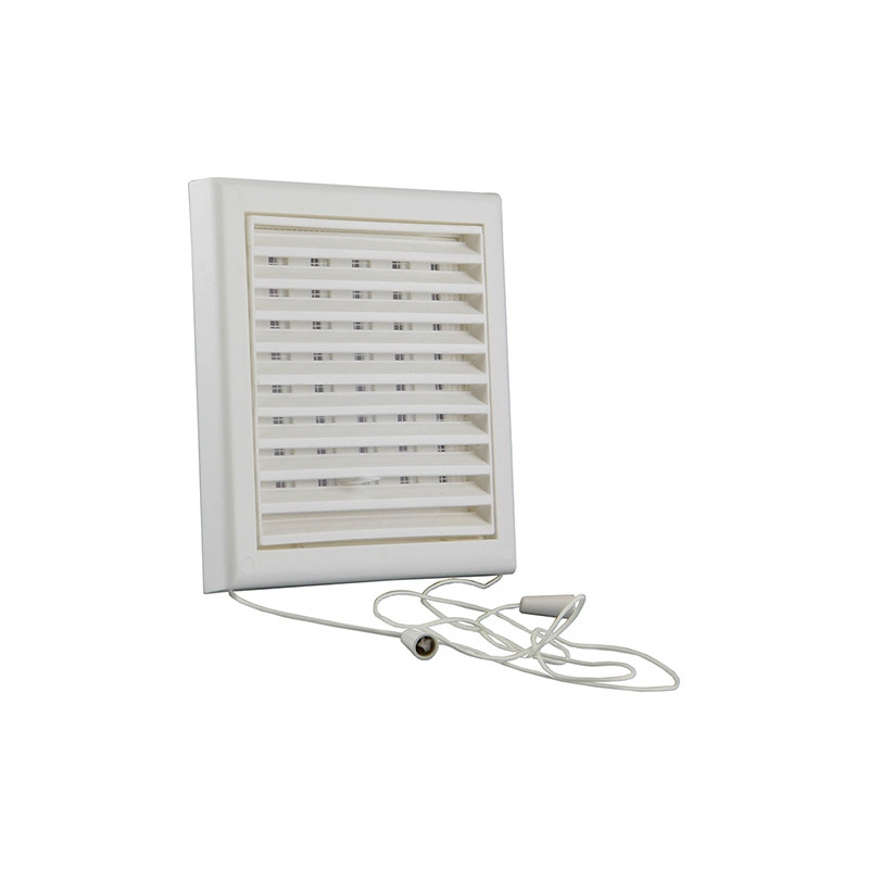 Grille estampée en PVC réglable avec moustiquaire blanche 154 x 154 mm RENSON