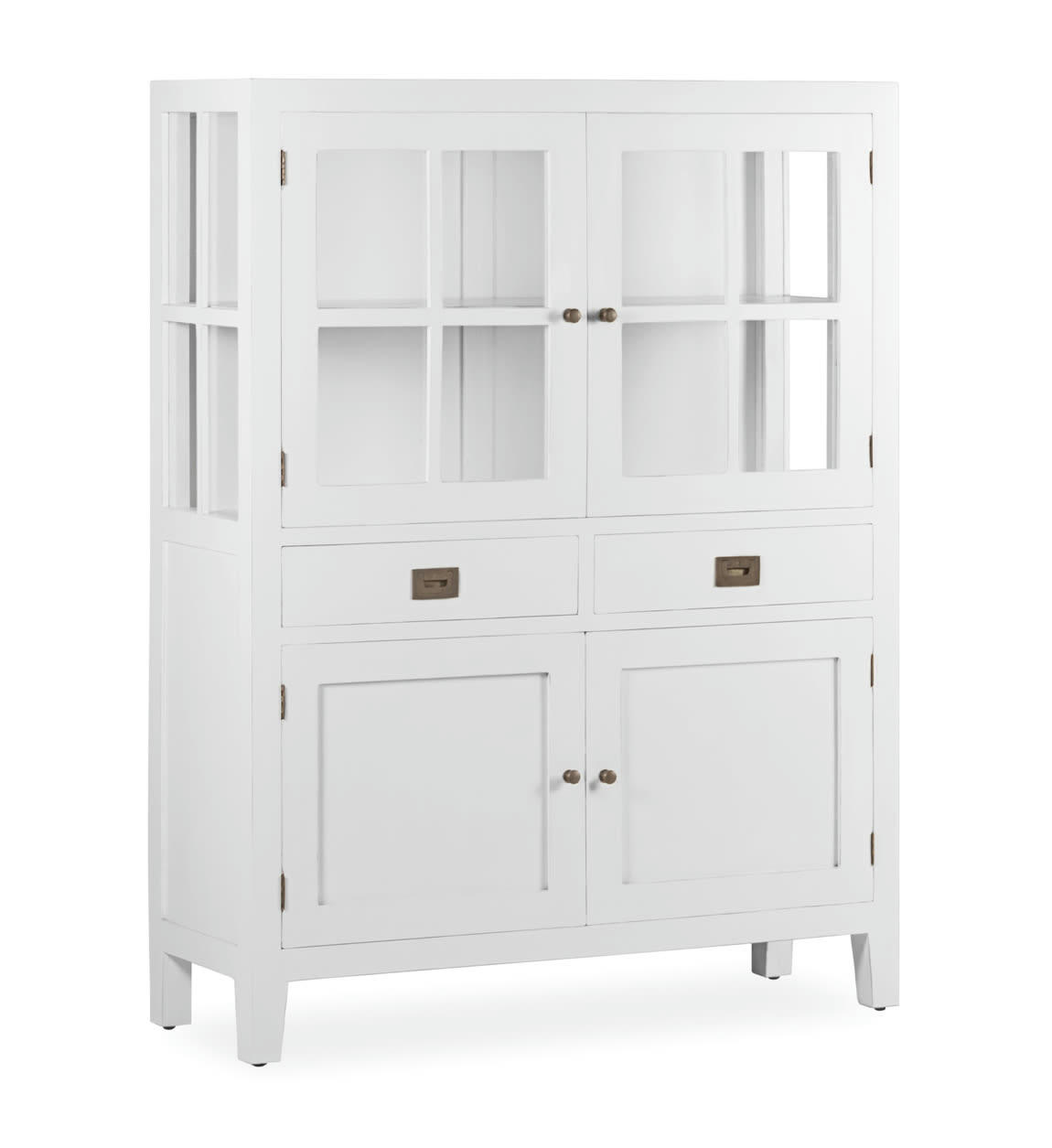 EVEREST - Vitrine en bois de mindi blanc H145