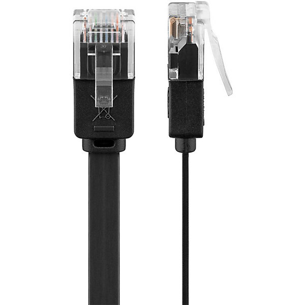 Câble RJ45 Cat6 1m non Blindé plat Noir GOOBAY