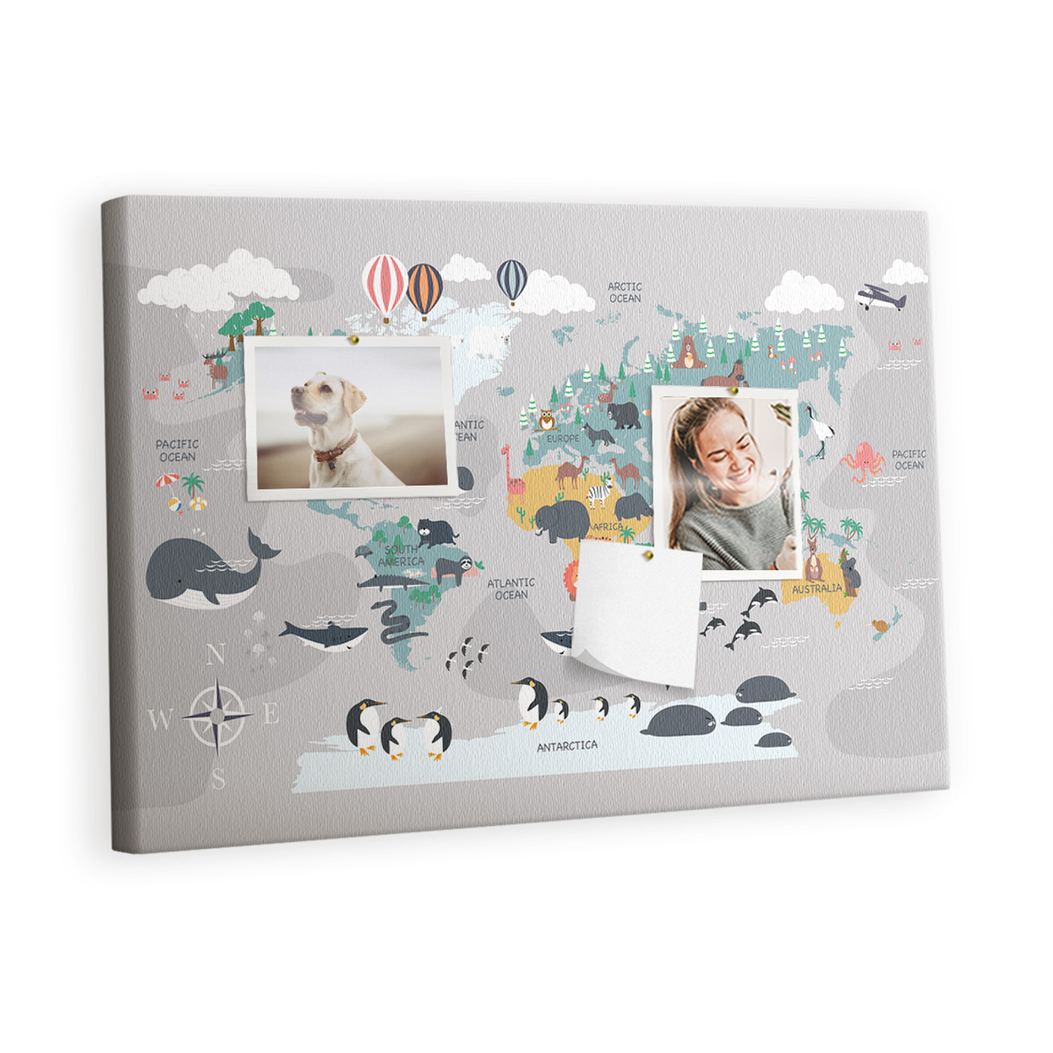 Tablica korkowa 60x40 cm organizer   pinezki Kreskówkowa