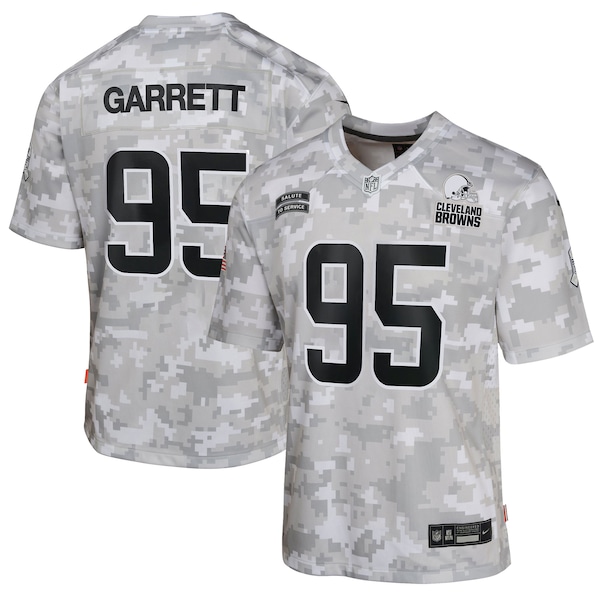 Myles Garrett Cleveland Browns Nike Youth 2024 Salute to Service Game Jersey - Arctic Camo