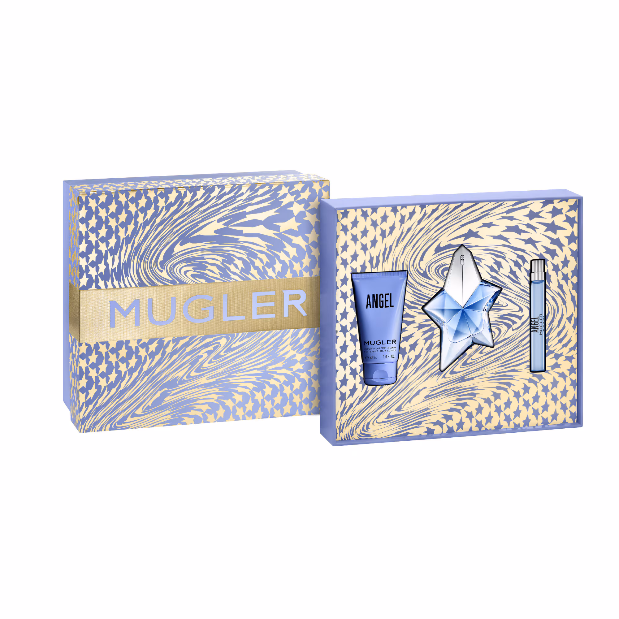 ANGELCoffret eau de parfum rechargeable 50ml + lait pour le corps 50ml + vaporisateur voyage eau de parfum 10ml