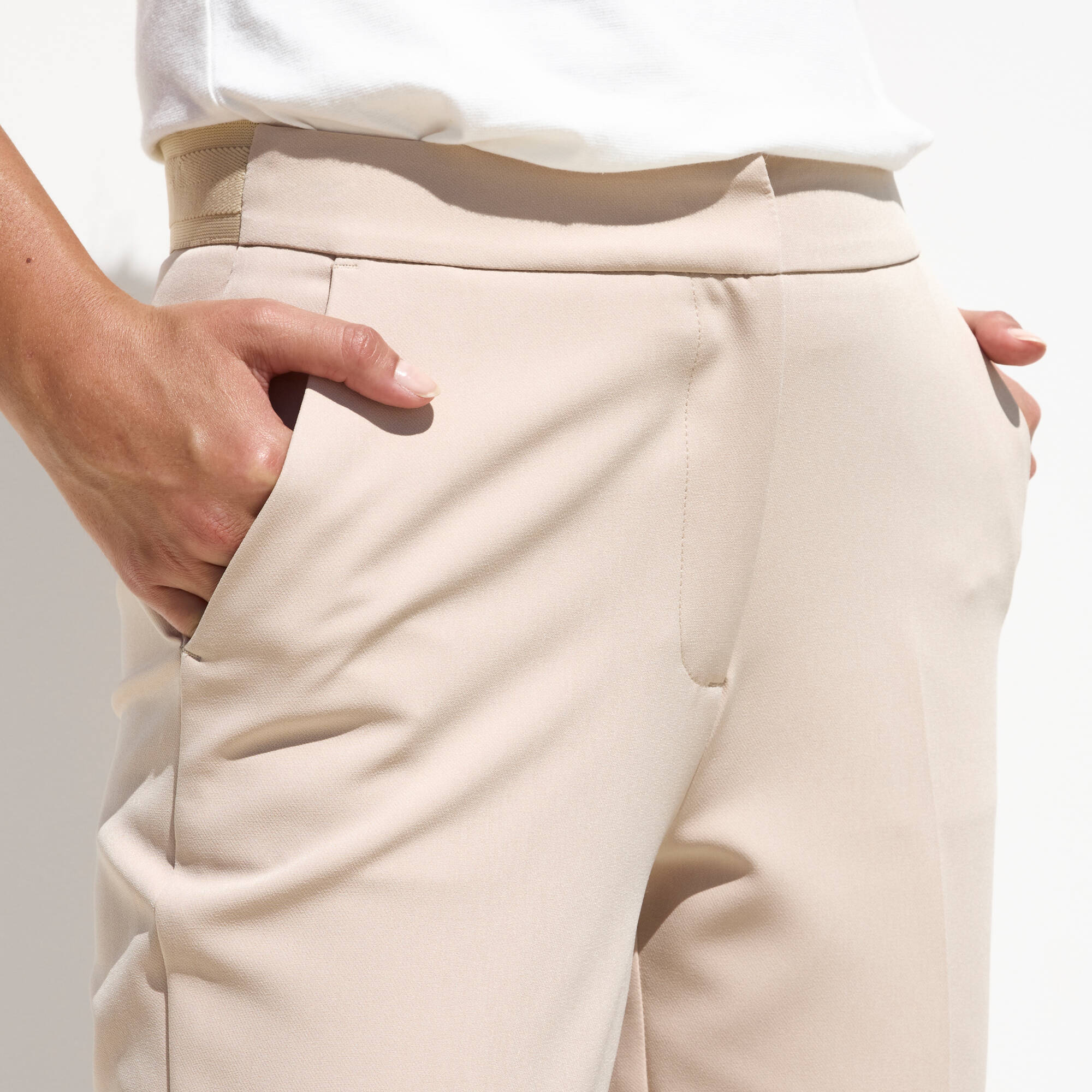 Pantalon 7/8ème coupe cigarette, uni
