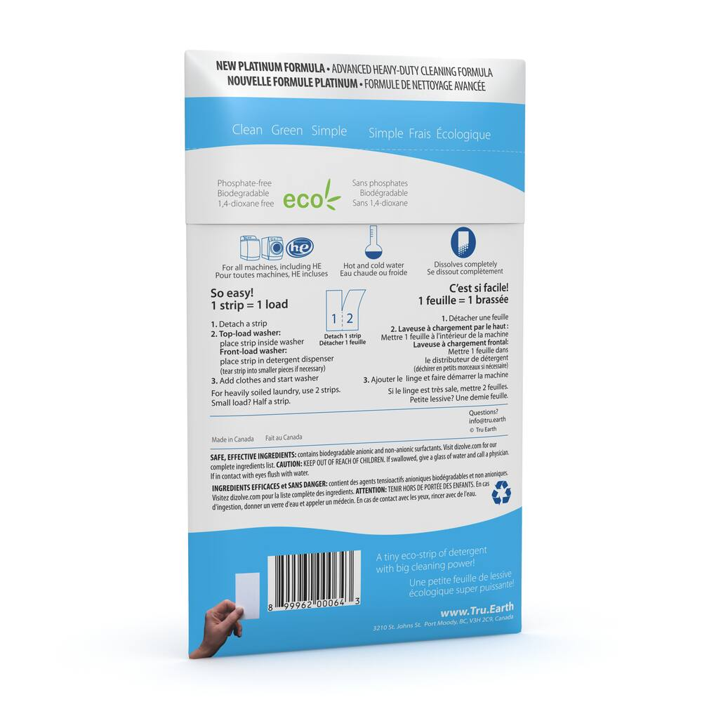 Tru Earth Platinum Ultra Concentrated Laundry Detergent Sheets, Assorted Scents, 32-pk