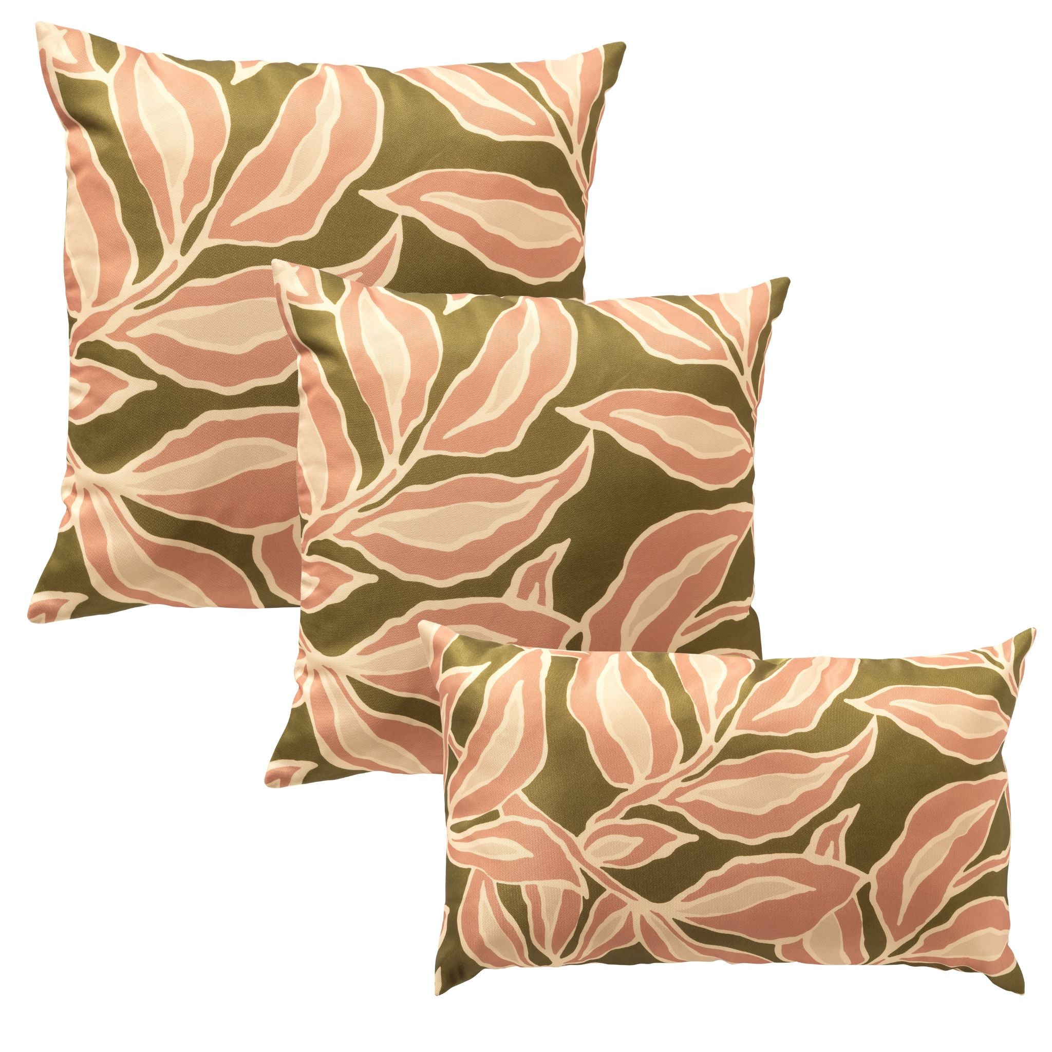 KUSSENSET - 3-delig - Elara Muted Clay - 45x45 cm, 40x40 cm, 30x50 cm - inclusief binnenkussens - roze, groen, beige