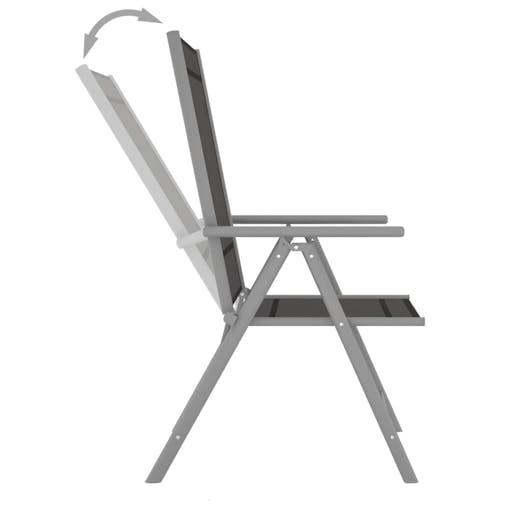 NNEVL Folding Garden Chairs 4 pcs Textilene Black