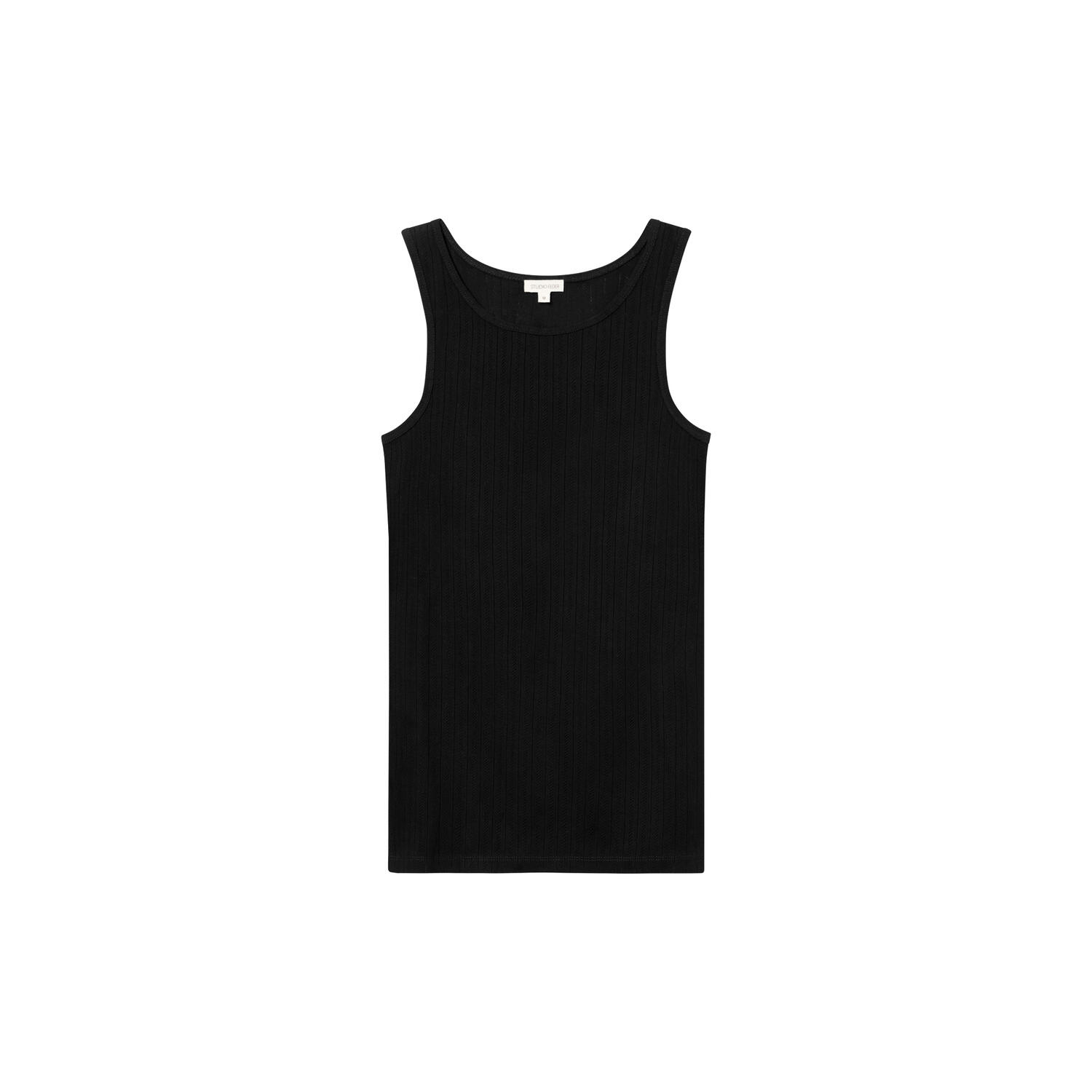 Irene pointelle top, black