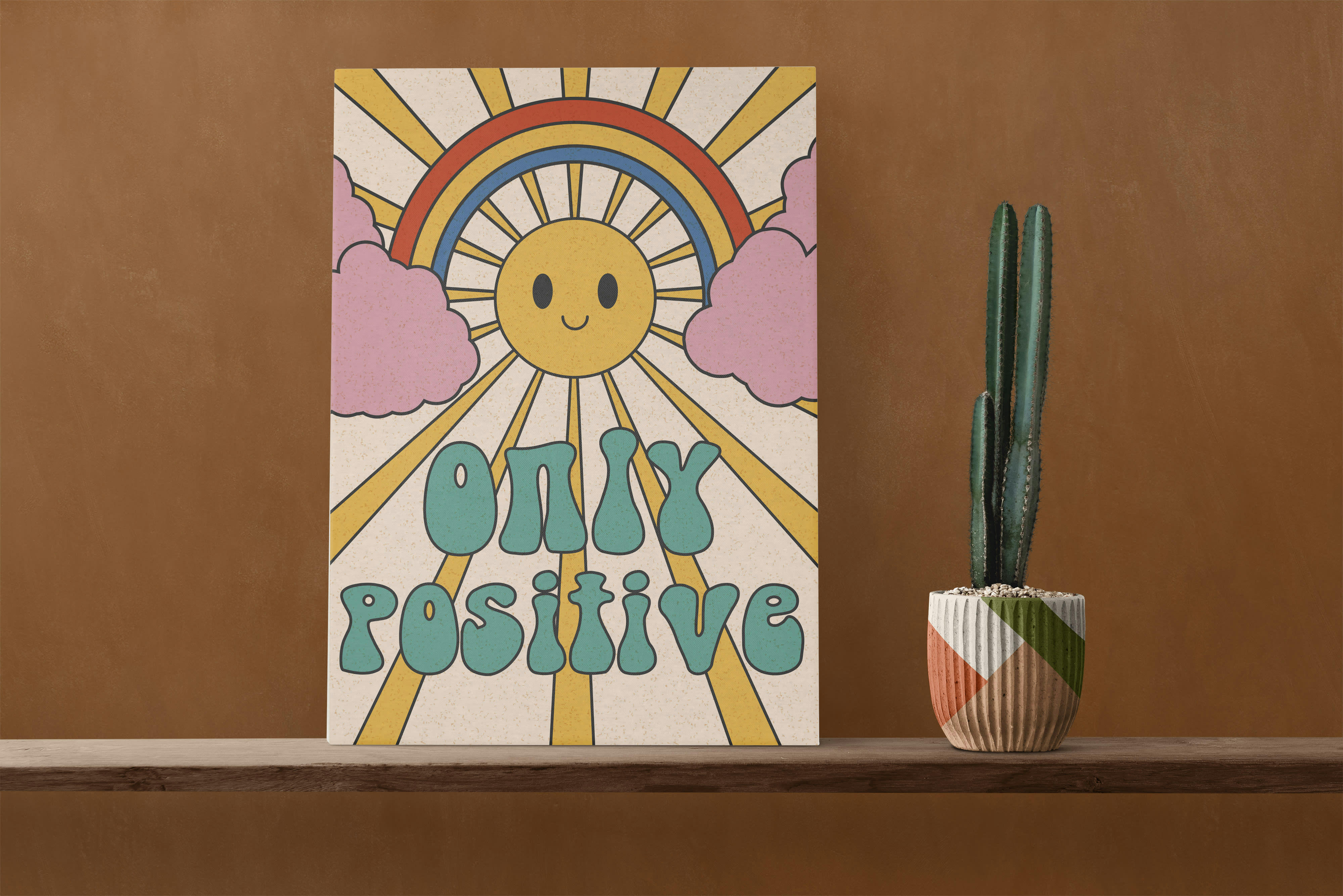 ONLY POSITIVE - Peinture sur toile 60x40 imprimé HD seul positif