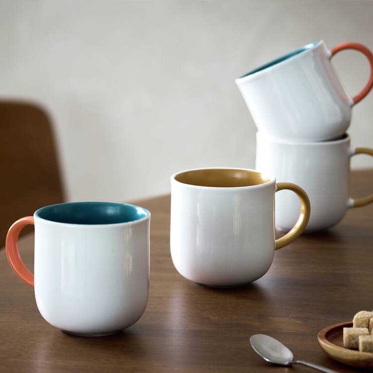 Habitat Riko Set of 4 Mugs - White