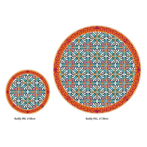 Vinyl Teppich »Eos«, BxL:68 cm x 68 cm, orange|grün|rot|weiß