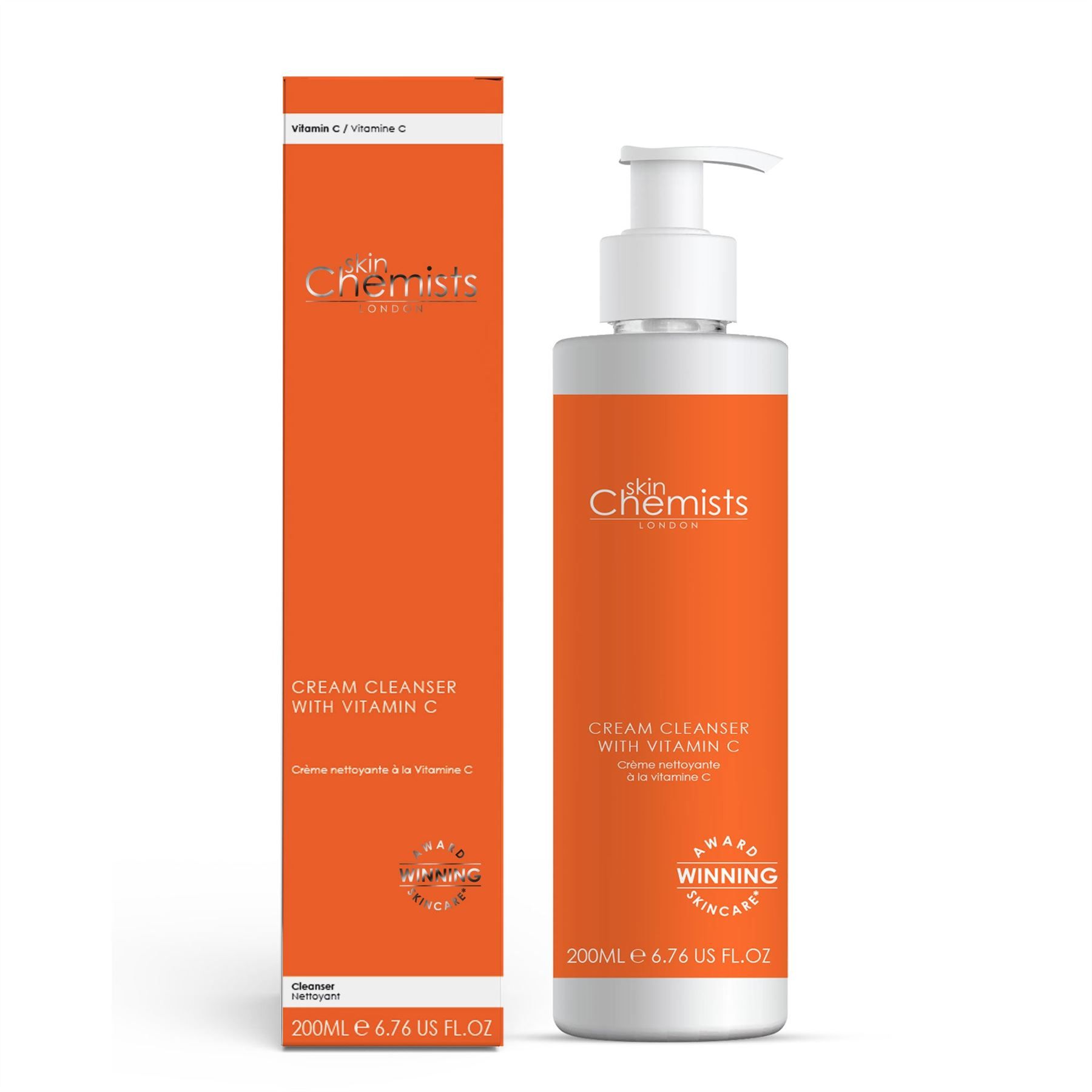 skinChemists professional Anti-Ageing Cream Cleanser with Vitamin C 200ml for Even Skin Tone and Radiance