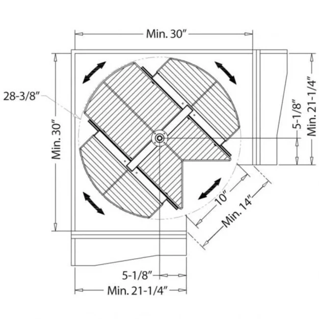 Hardware Resources Easy 360 Susan 30 Inch Diameter Blind Corner