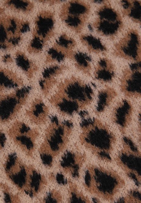 Womens Brown Animal Print Skinny Scarf