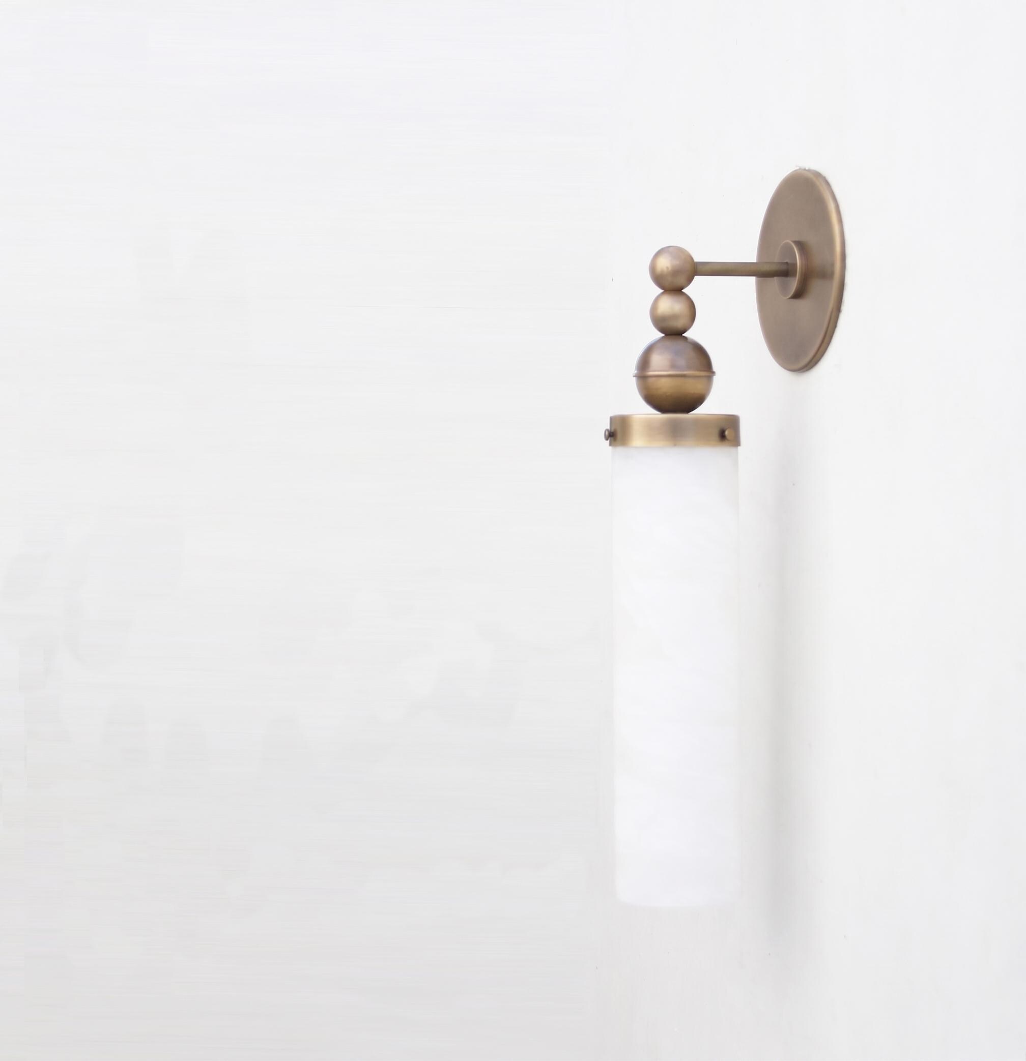 Brass Wall Sconce light - Brass Wall Sconce Light- Brass Wall Sconce with Alabaster Shade, UL Listed, No.0120