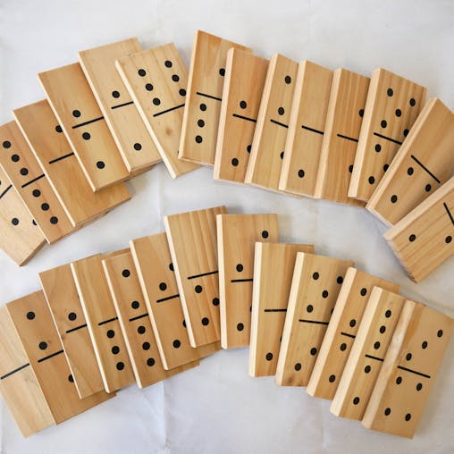 Giant Wooden Outdoor Dominoes Game Set with 28 Pieces 15 x 7 x 1.5cm Jenjo Games
