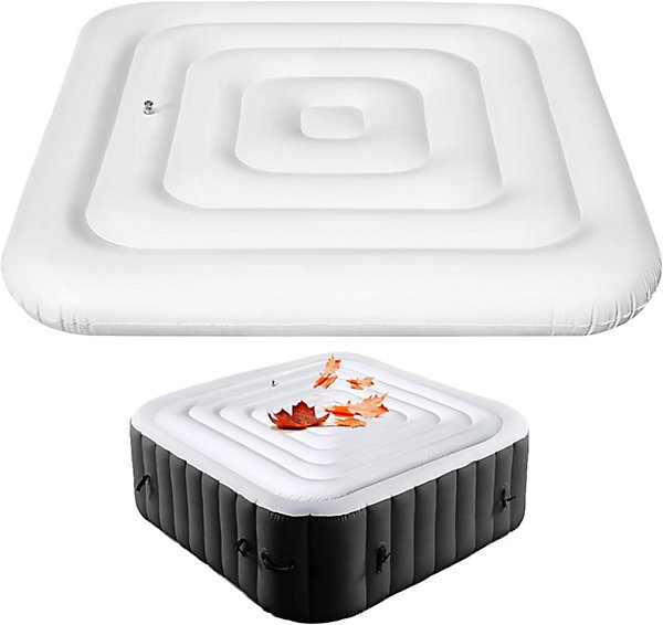 Couverture de Spa Gonflable Carrée 135 cm avec Valve Rapide et Protection Thermique