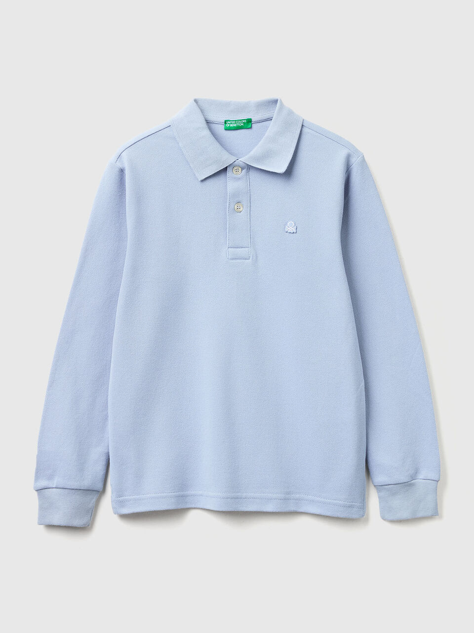 Long sleeve polo in cotton