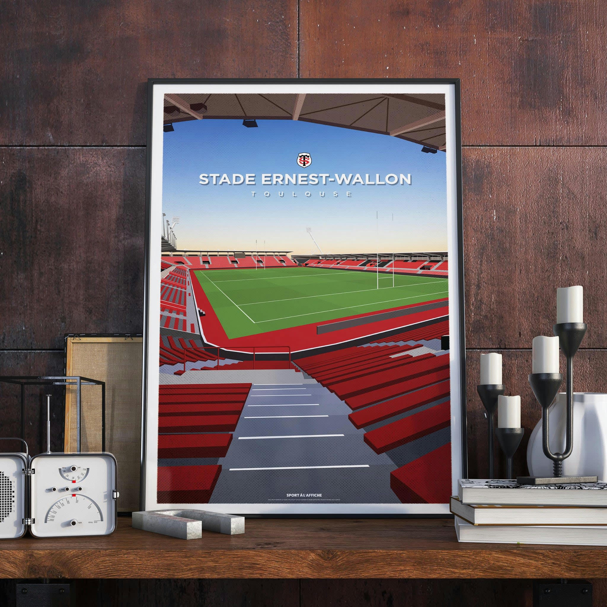 ST - Affiche Rugby Stade Toulousain - Stade Ernest-Wallon 30 x 40 cm