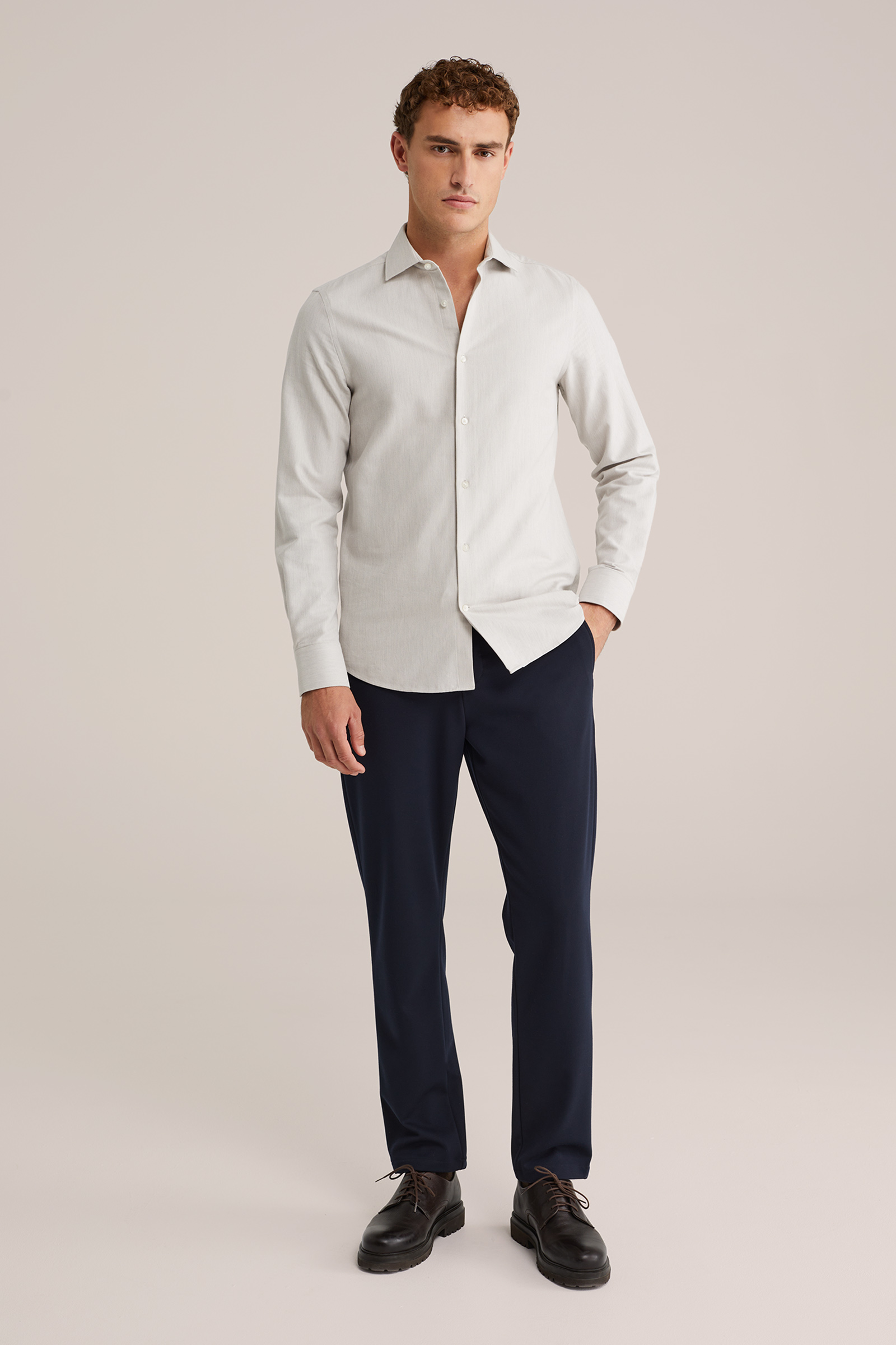 Heren tapered fit chino met stretch