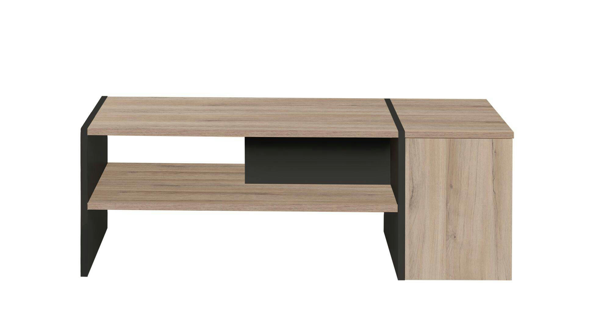 - Table Basse effet bois et noir